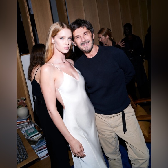 ZARA X KAIA GERBER Satin Effect Slit Backless Gown Maxi Dress - Picture 14 of 17